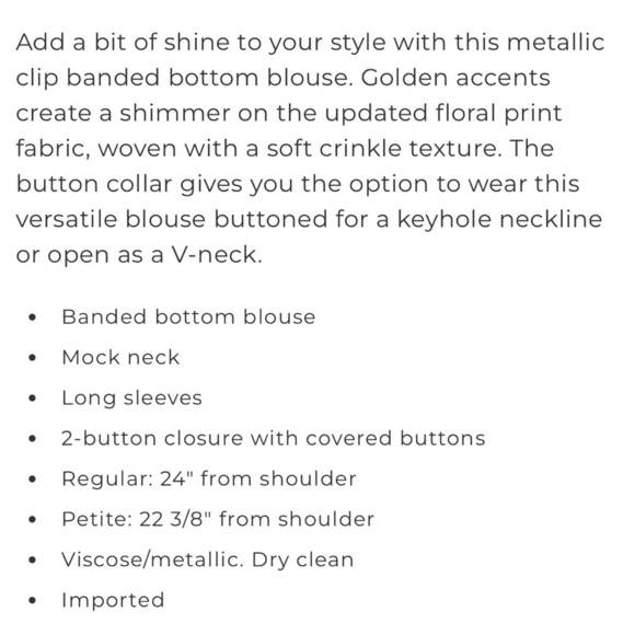 White House Black Market long sleeve top with gold accents size 4 - Picture 14 of 14